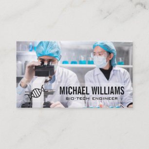 Scientist Looking Through Microscope Business Card