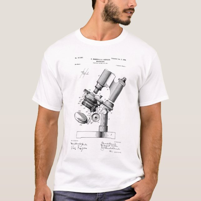 Scientist Microscope Patent T-Shirt (Front)