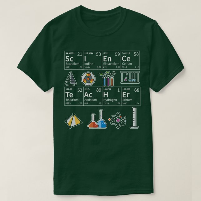 Scientist  Periodic Table  Chemistry  Science Teac T-Shirt (Design Front)