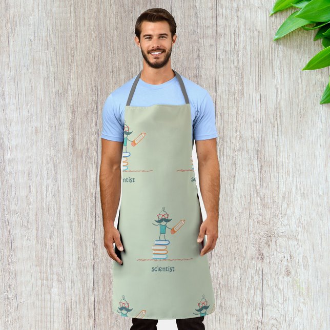 Scientist Standing On Books Apron (Creator Uploaded)