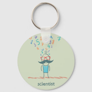 Scientist Thinking Keychain
