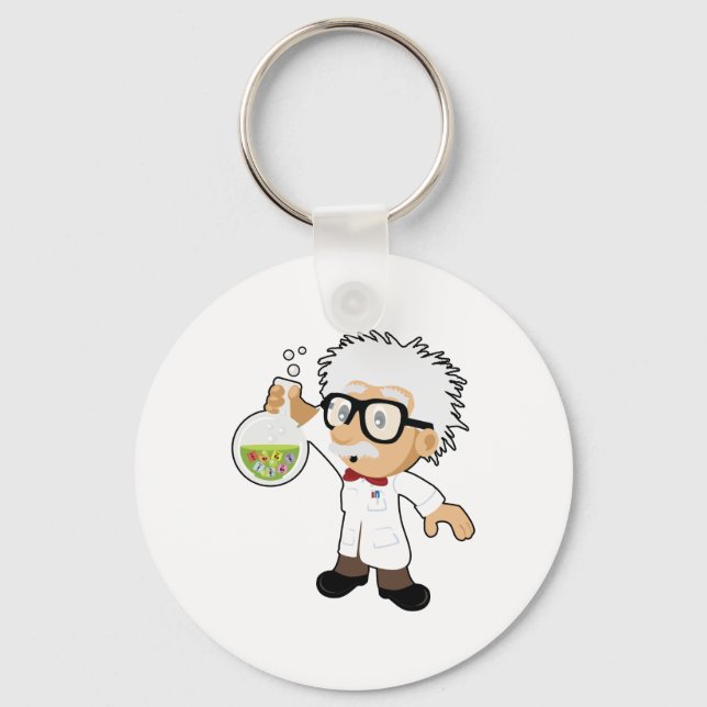 Scientist with beaker keychain (Front)