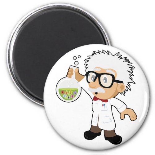 Scientist with beaker magnet