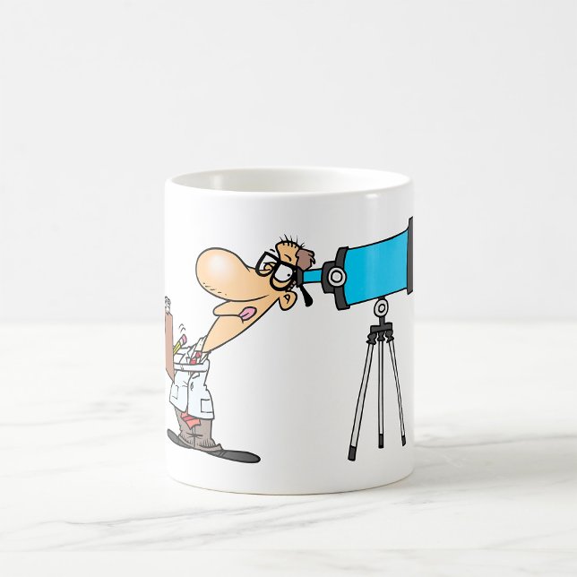 Scientist with Telescope Astronomy Science Humor  Coffee Mug (Creator Uploaded)