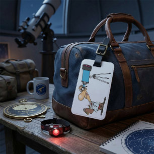 Scientist with Telescope Astronomy Science Humor  Luggage Tag