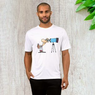 Scientist with Telescope Astronomy Science Humor T-Shirt