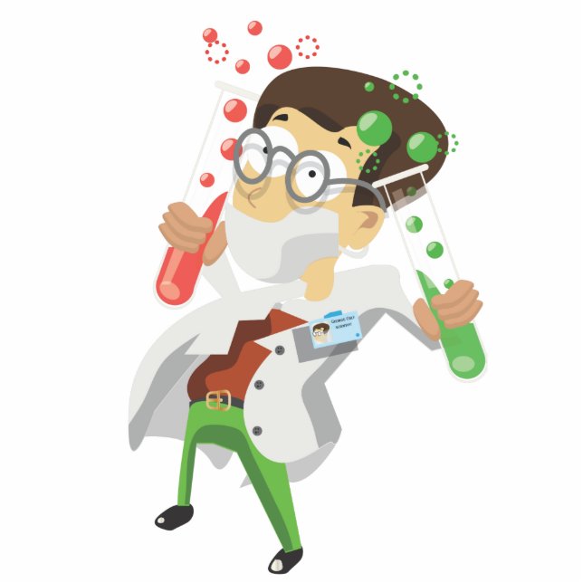 Scientist With Test tubes Statuette (Front)