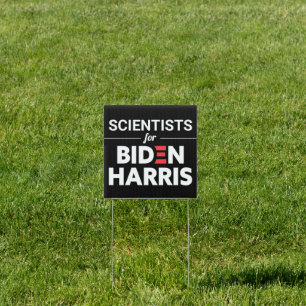 Scientists for Biden Harris Custom Text Black Sign