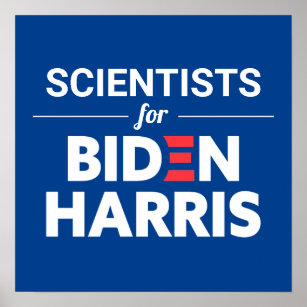 Scientists for Biden Harris Custom Text Blue Poster