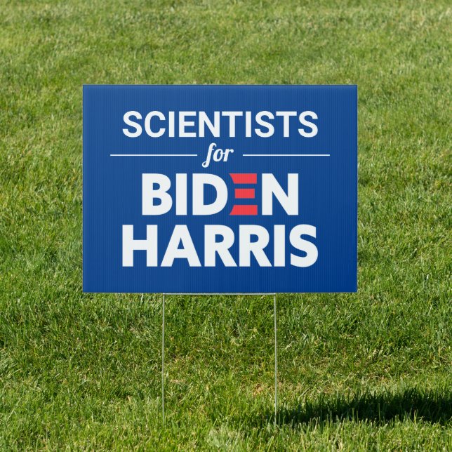 Scientists for Biden Harris Custom Text Blue Sign (Insitu)