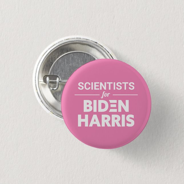 Scientists for Biden Harris Custom Text Pink Button (Front & Back)