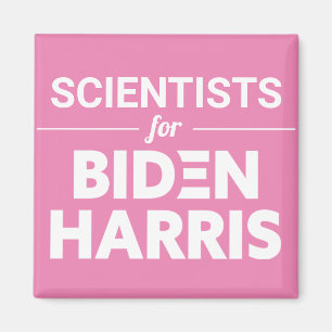 Scientists for Biden Harris Custom Text Pink Magnet