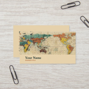 Scientists Geographers Geoscientists World Map Bus Business Card