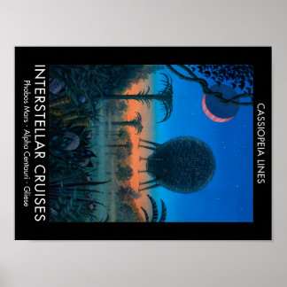 SciFi Art Cassiopeia Lines Interstellar Cruises Poster