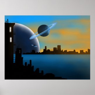 SciFi City Art Poster
