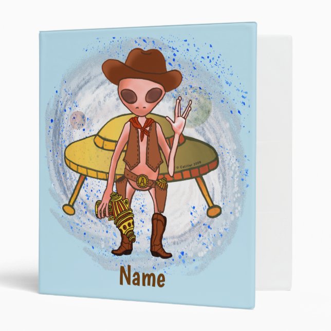 Scifi Cowboy alien Ring Binder Zazzle