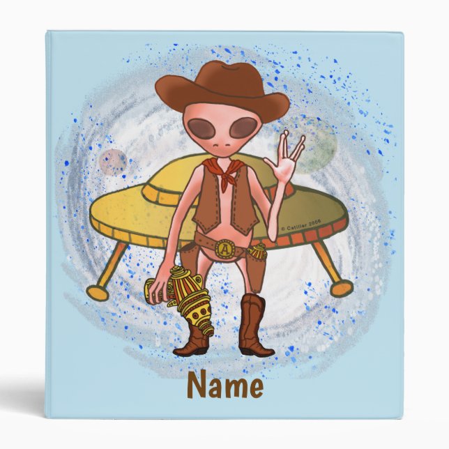 Scifi Cowboy alien 3 Ring Binder (Front)
