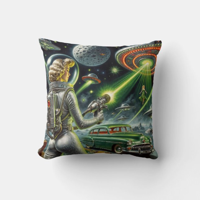 SciFi Pin-Up Throw Pillow (Front)
