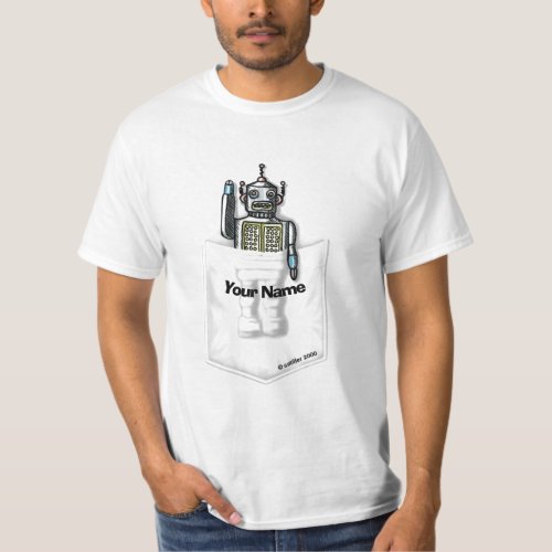 Scifi pocket robot custom name T_Shirt