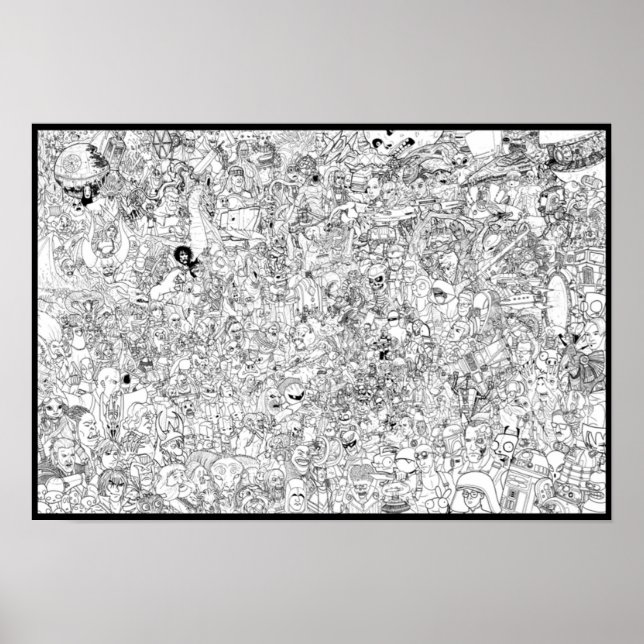 SciFi vs Fantasy coloring Poster (Front)