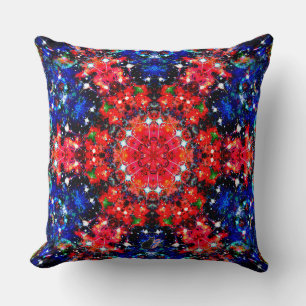 Scintillation Stellar Kaleid Throw Pillow