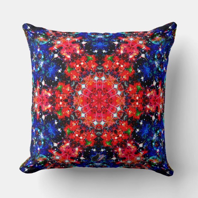 Scintillation Stellar Kaleid Throw Pillow (Front)