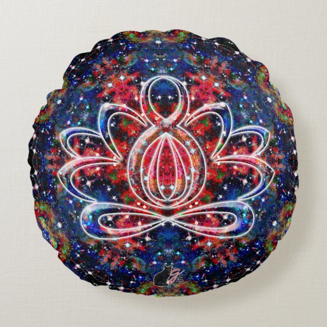 Scintillation Zen Lotus Round Pillow (Front)