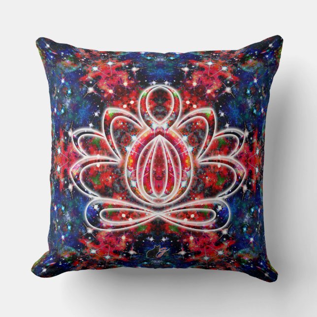 Scintillation Zen Lotus Throw Pillow (Front)