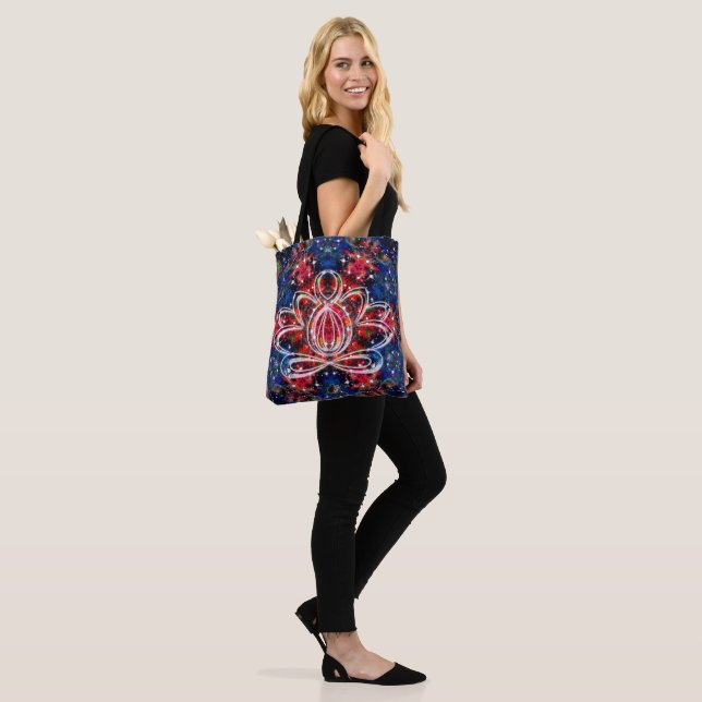 Scintillation Zen Lotus Tote Bag (On Model)