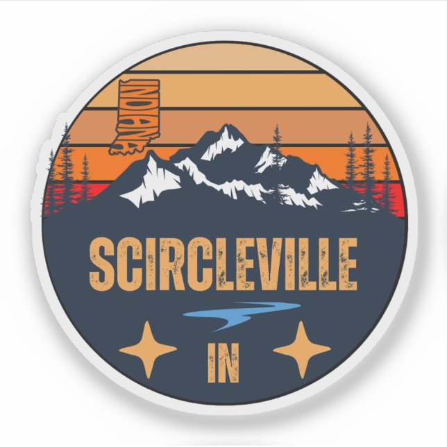 Scircleville, Indiana Sticker (Front)