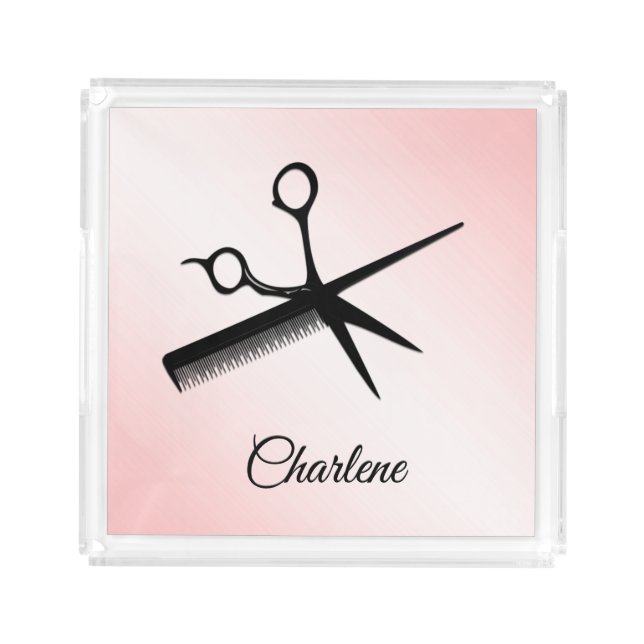 Scissor and Comb Personal Perfume Tray (Front)