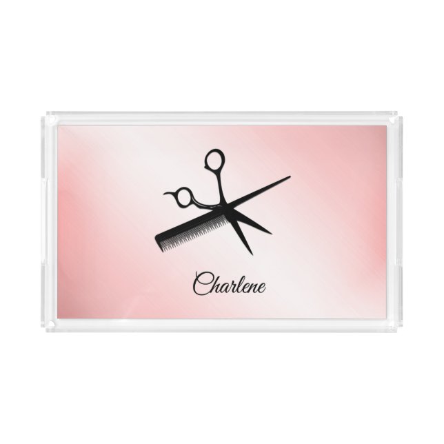 Scissor and Comb Personal Vanity Tray (Front)