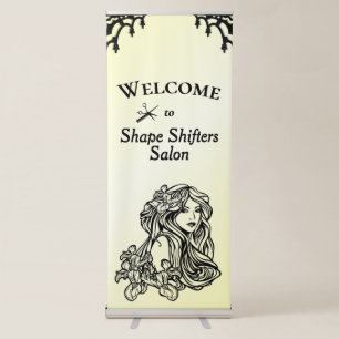 Scissor and Comb Yellow Personal Retractable Banner
