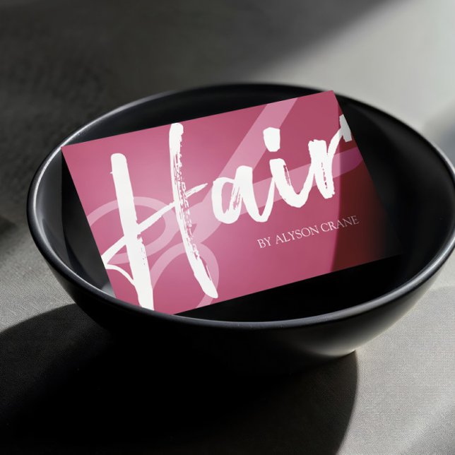 Scissor & Brush Script | Dark Pink | Hair Stylist Business Card (Creator Uploaded)