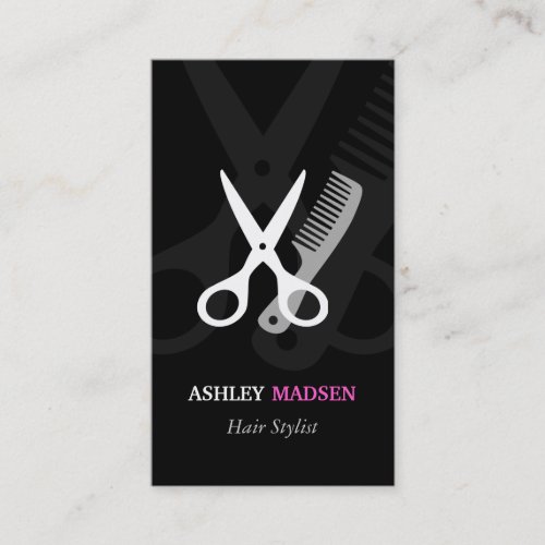 Scissor Comb Symbol _ Classy Hair Stylist Business Card