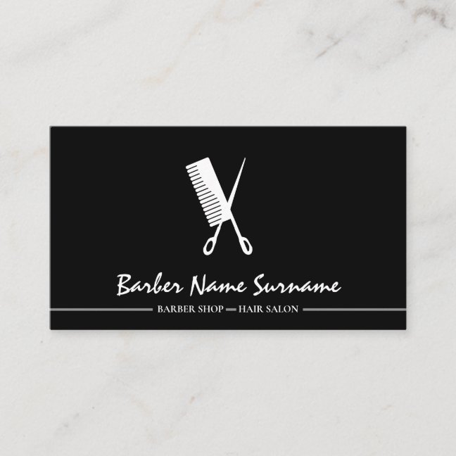 Scissor Cut Barber Booking Business Card