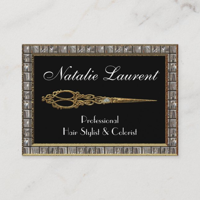 Scissor Elegant IV Hairstylist Royale Business Card (Front)