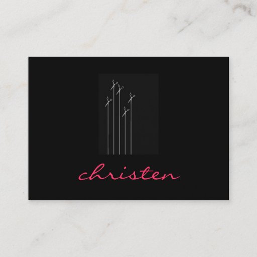 Customizable scissor flowers business card