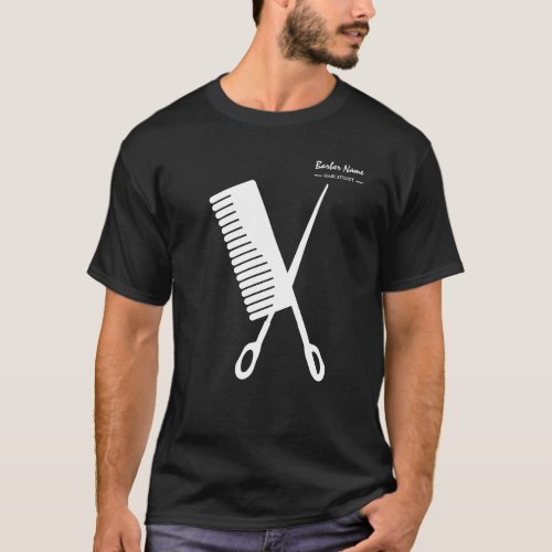 Scissor Hair Comb Barber Creative simple T_Shirt