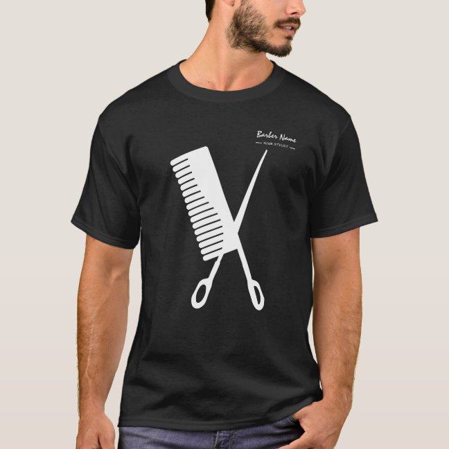 Scissor Hair Comb Barber Creative simple T-Shirt