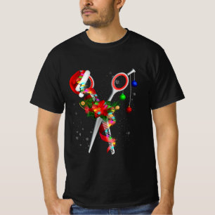 Scissor Hairstylist Santa Christmas Hair Stylist H T-Shirt