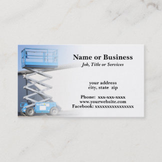 scissor lift or platform business card
