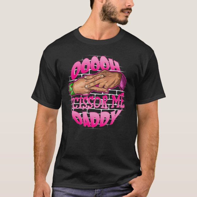 Scissor Me Daddy A   Hands Pro Wrestling Green Pin T-Shirt (Front)