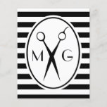 Scissor Monogram Initials Hair Stylist Barber Shop Flyer