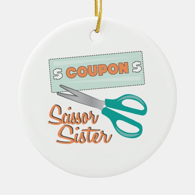 Scissor Sister Ceramic Ornament (Front)