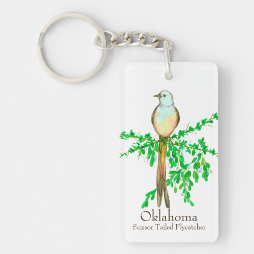 Scissor Tailed Fly Catcher Bird Oklahoma Keychain