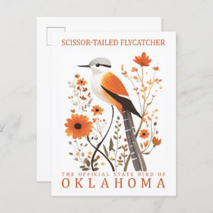 Scissor Tailed Flycatcher Bird of Oklahoma Postcard