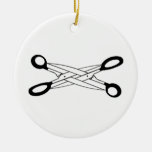 SCISSOR TIME CERAMIC ORNAMENT