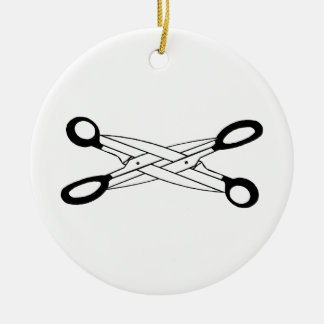 SCISSOR TIME CERAMIC ORNAMENT