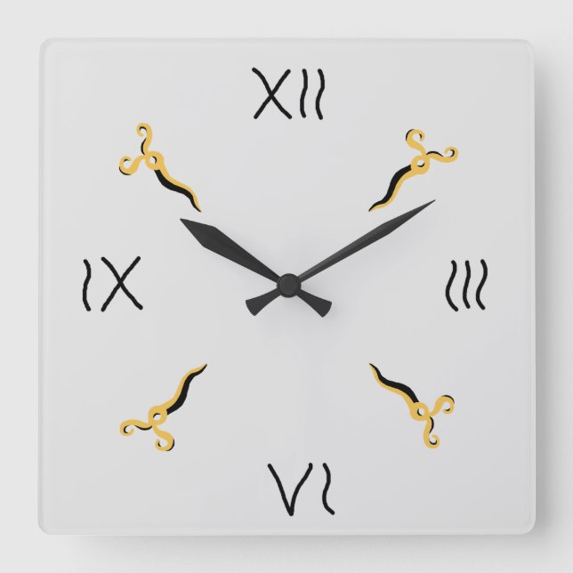 'Scissors' Acrylic Wall Clock (Front)